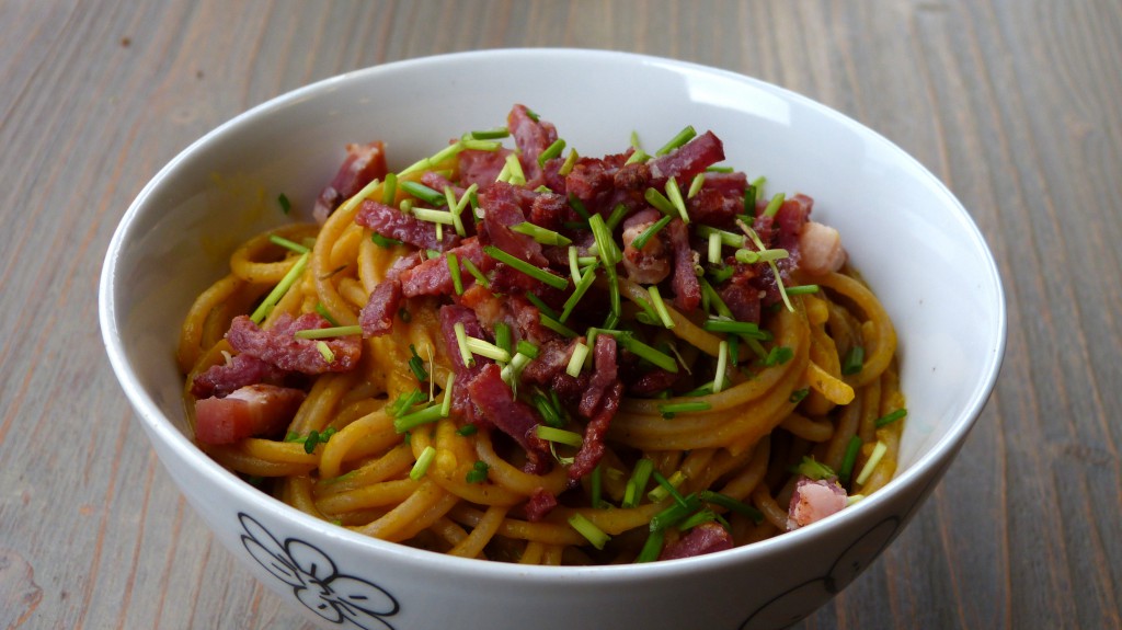 pompoen spaghetti saus